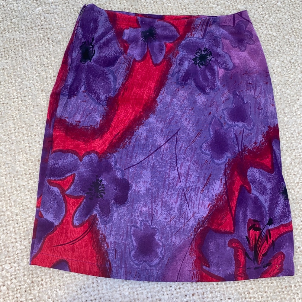 PUTUMAYO cotton stretch side zip skirt